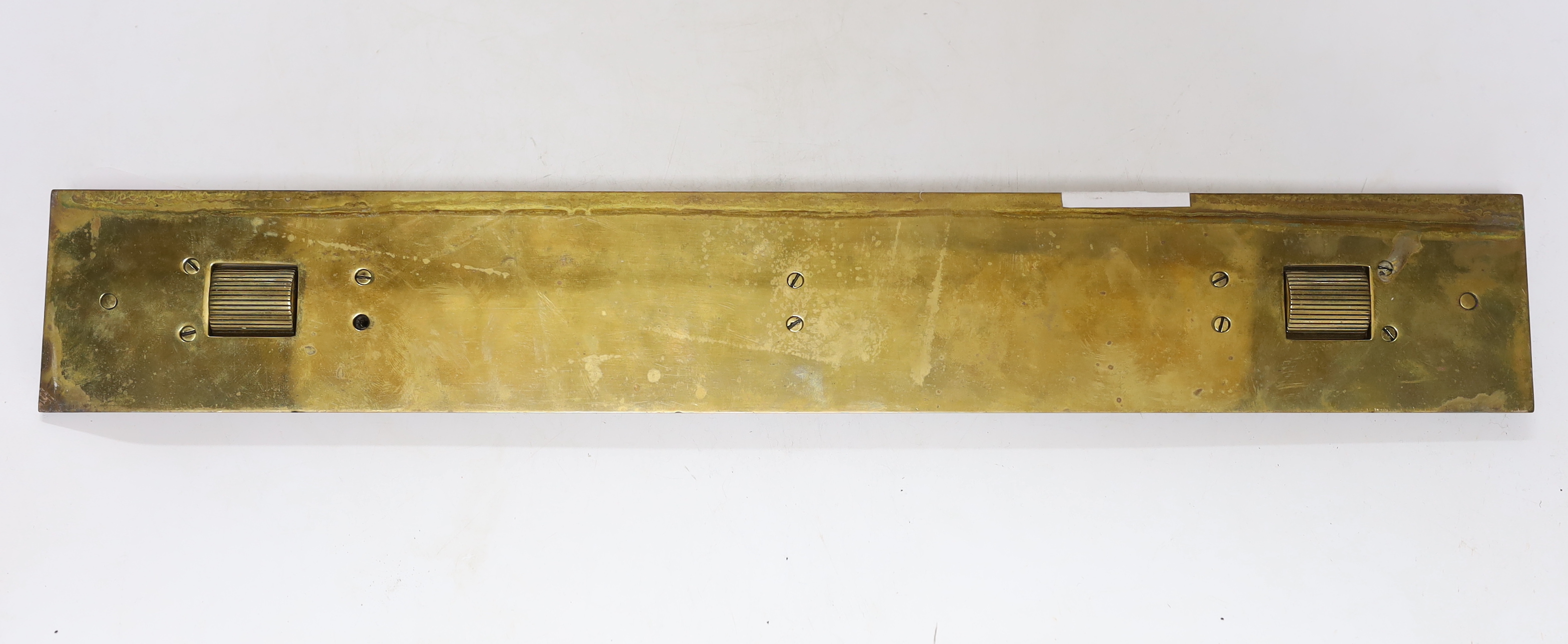 A military brass parallel ruler, Board of Ordnance broad arrow, serial number 3938
